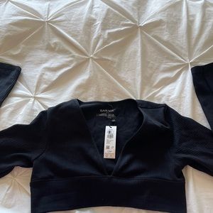 Garage Scarlett deep plunge long sleeve tee